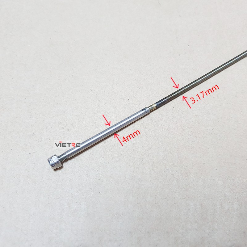 Láp cáp 3.17mm trục 4mm dài 350mm để chế tàu/cano điều khiển từ xa