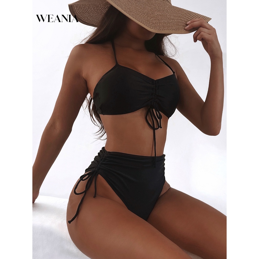 Bikini Lưng Cao Thiết Kế Dây Rút Cho Nữ