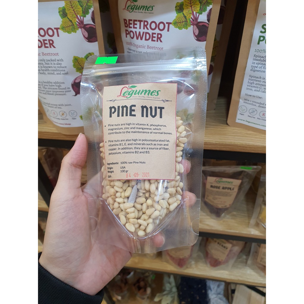 Hạt thông Mỹ hữu cơ đã tách vỏ 100g Pine Nut no shell 100g [ LÉGUMES VIỆT NAM ]