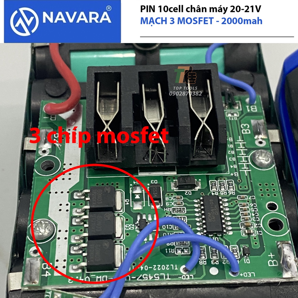 Pin máy khoan, pin máy siết bulong, Pin 10cell 21V mạch 3 mosfet