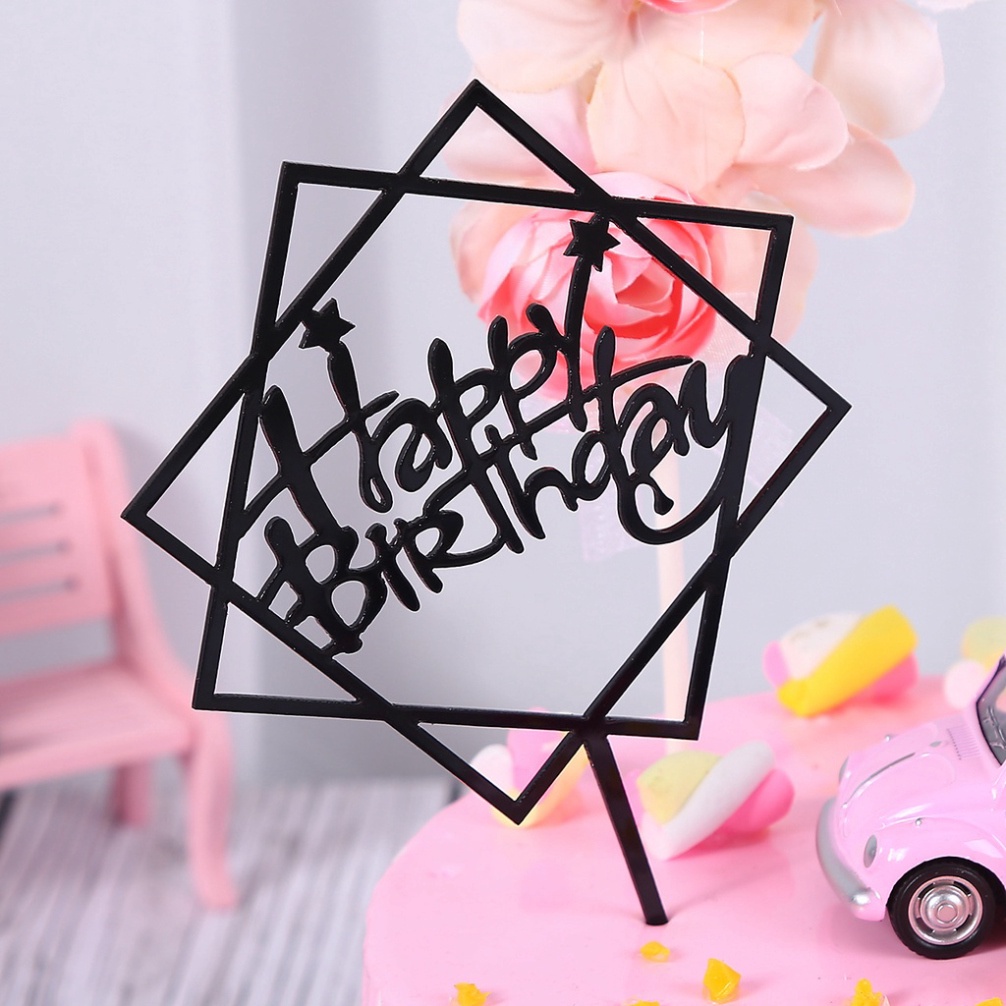 đồ cắm bánh kem sinh nhật [FREESHIP❤️] combo 10 thẻ mica tráng gương siêu đẹp