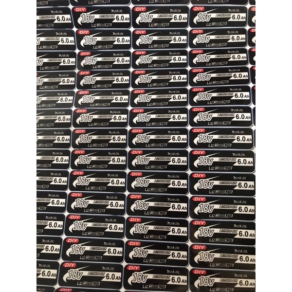 Tem dán vỏ pin đề rõ dung lượng nổi bật vỏ pin 18v và 14,4v