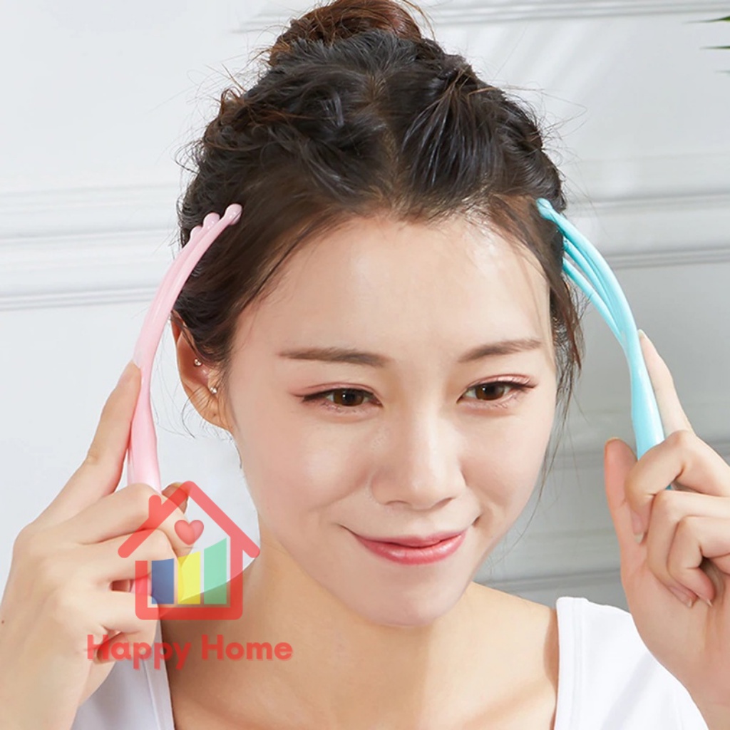 Massage đầu, dụng cụ mát xa đầu 5 nhánh gắn bi sắt Happy Home