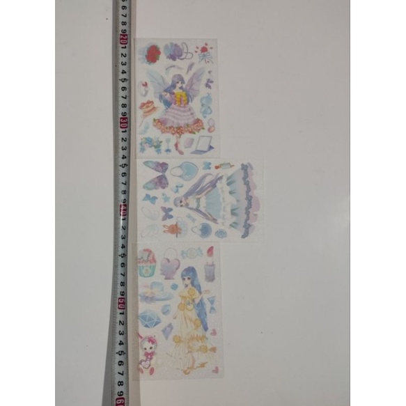 Vỉ 3 tờ sticker lớn size vỉ 19cm phong cách Nhật Bản, chống nước, mã KL-CA
