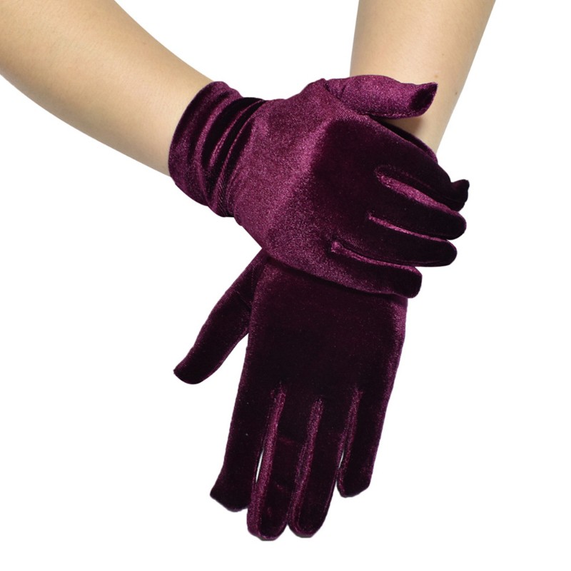 Găng Tay Nhung Màu Trơn Thời Trang Nữ Tính