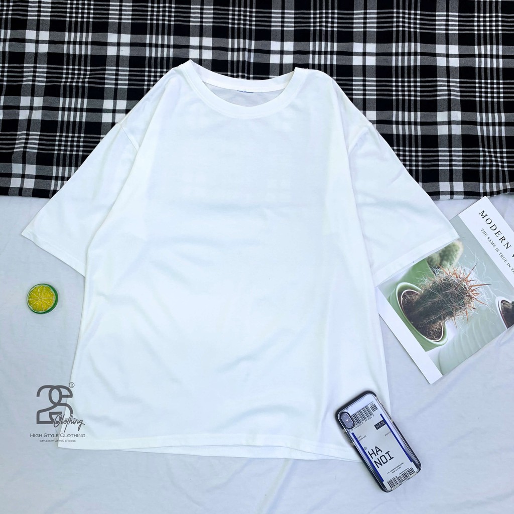 [FREESHIP + RẺ VÔ ĐỊCH] Áo Thun Trơn Unisex Màu Trắng Oversize Cổ Tròn Tay Ngắn Giá Rẻ | BigBuy360 - bigbuy360.vn