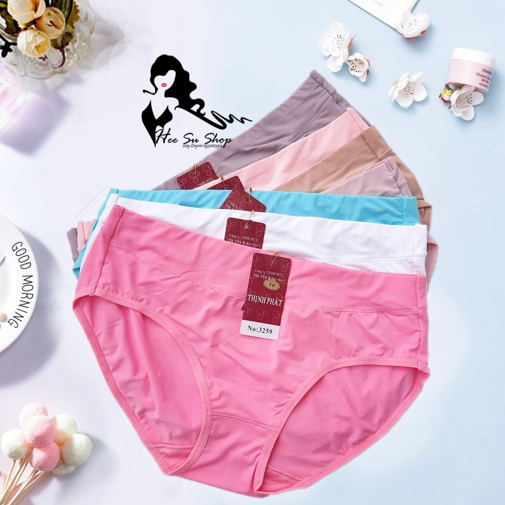 Combo 5 quần lót thun lạnh Thịnh Phát, quần lót nữ big size siêu mát, mịn,mượt, co giãn 4 chiều mã 3259 size70-80kg