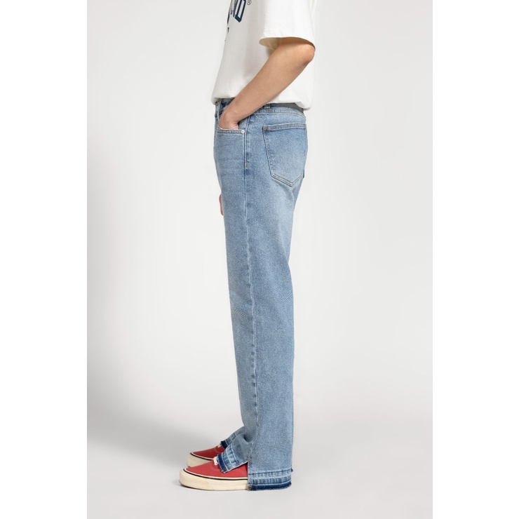 OWL BRAND® SPLIT RELAX JEANS - Quần jeans nam, xẻ tà ống rộng / Xanh nhạt - OWL140322