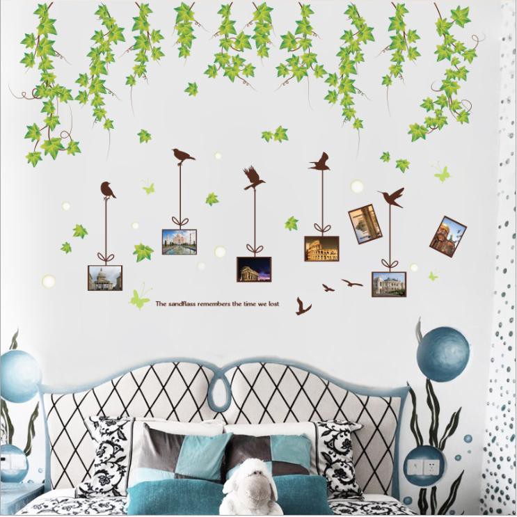 Decal dán tường khung ảnh lá phong trang trí nhà cửa sáng tạo - decalamyshop