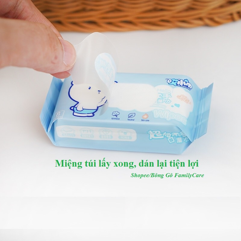 8 gói khăn ướt mini bỏ túi liện lợi không thể thiếu cho phái đẹp và em bé -  dễ dùng, chăm sóc mọi làn da