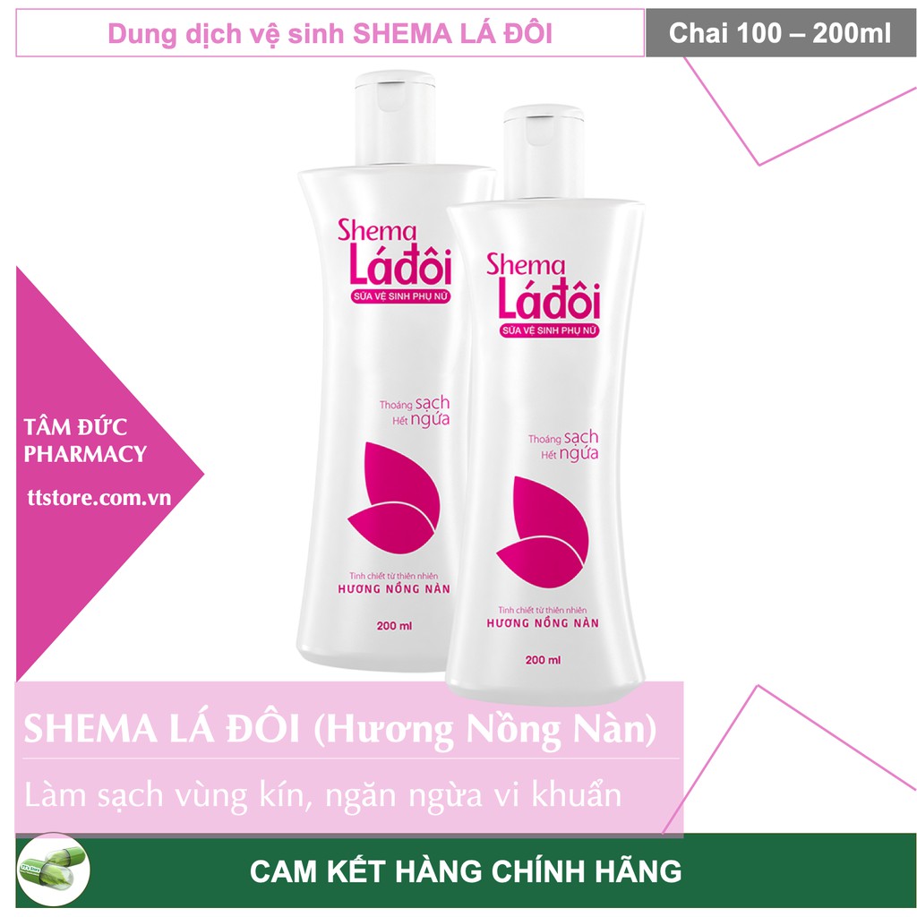 Dung dịch vệ sinh phụ nữ SHEMA LÁ ĐÔI [Chai 100ml/200ml] - Hương Nồng Nàn