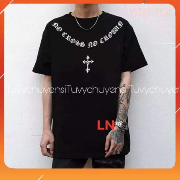 Áo thun nam nữ⚡TUVYCHUYENSI⚡áo thánh giá chữ thập vòng cổ phản quang bạc chất cotton siêu mát nhiều màu sắc