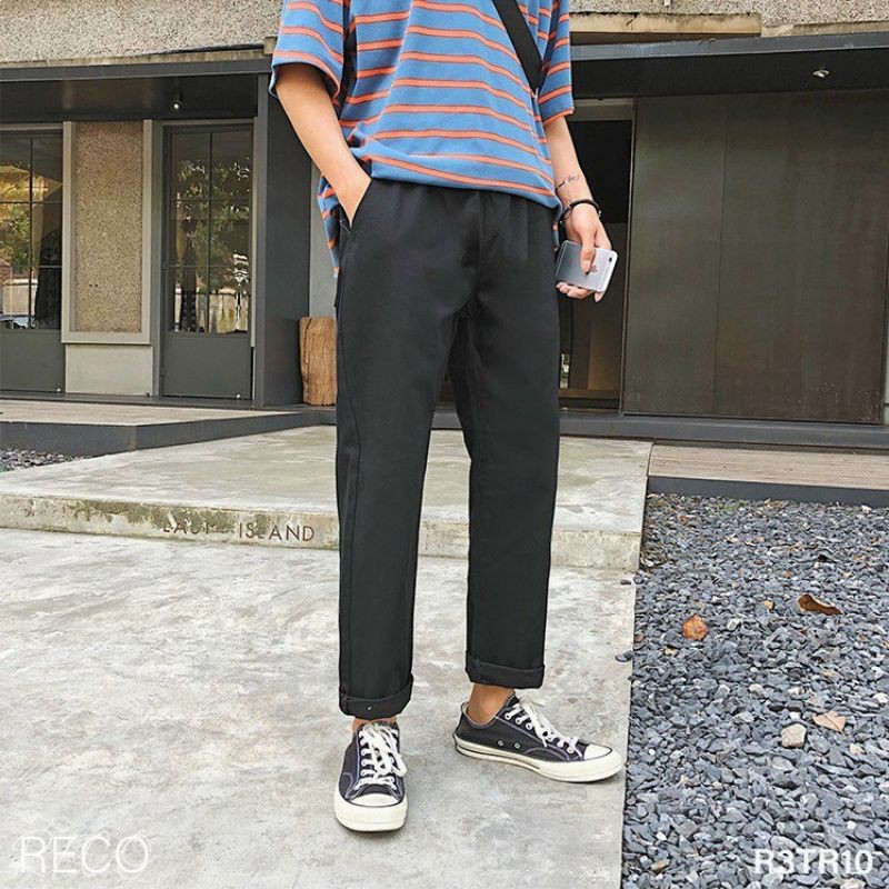 Quần Baggy unisex nam nữ chất kaki, ống suông thời trang teen