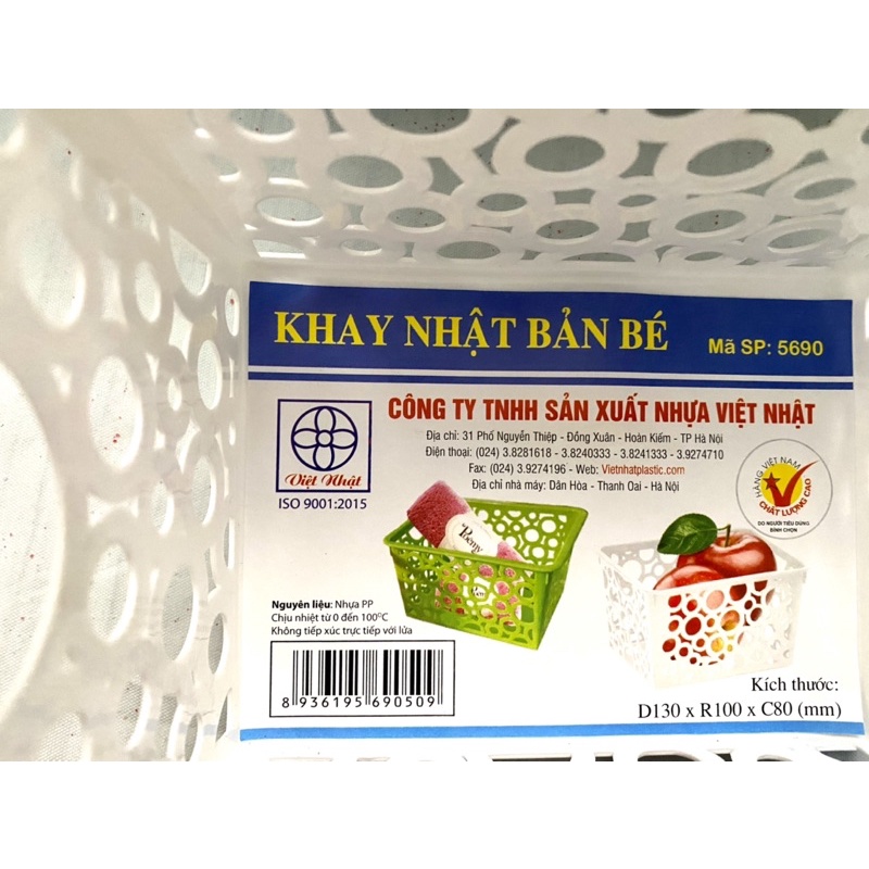 Sét 10 Rổ  trắng  khay Nhật bản bé kích thước (D130*R100*C80)