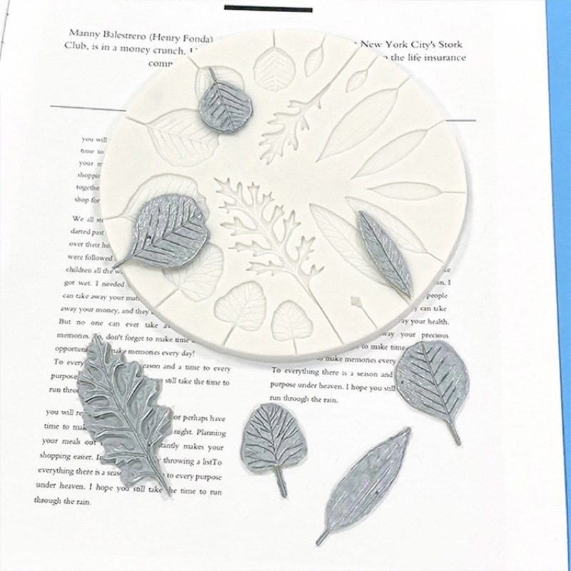 khuôn silicon lá trang trí bánh