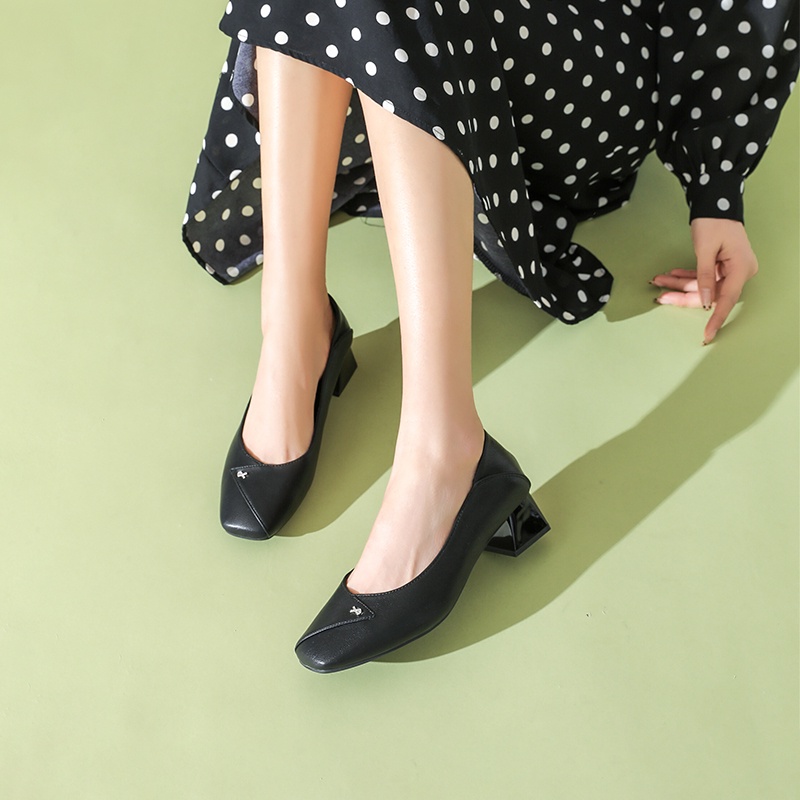 Giày cao gót Dusto da mềm mịn, gót 4cm