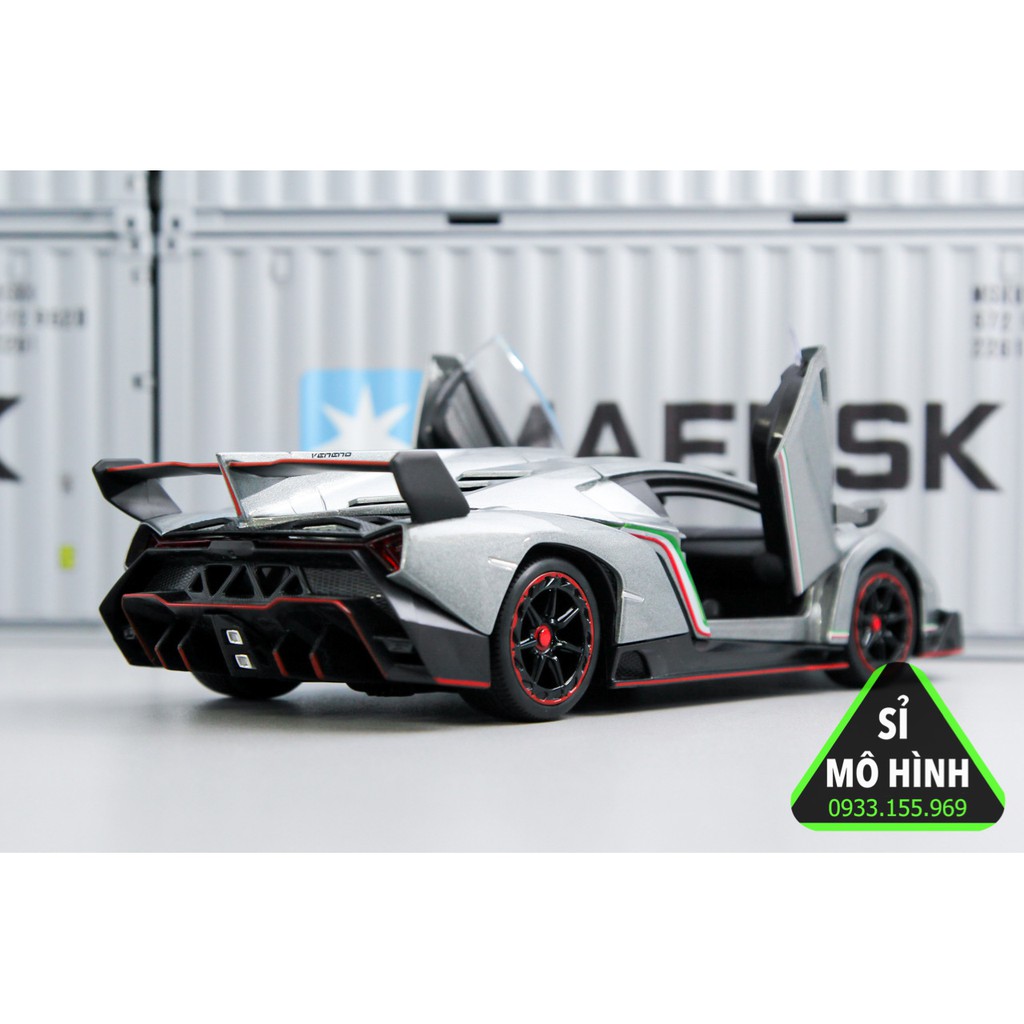 Mô hình xe Lamborghini Veneno 1:24 Xám