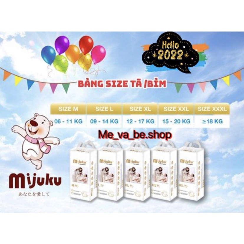 Bỉm quần Mijuku xuất Nhật M50/L50/XL50/XXL50 bịch 50 miếng  GIẢM GIÁ SOCK shop K