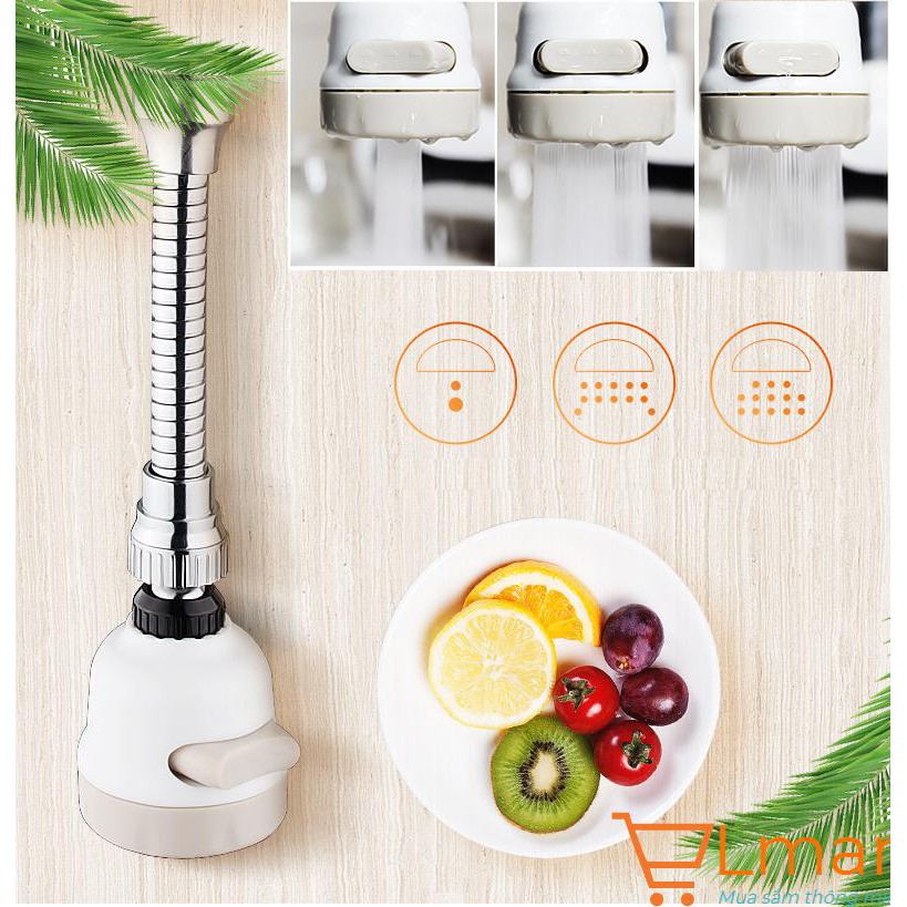 ⛔FLASHSALE⛔ Đầu vòi nối tăng áp 3 chế độ inox (DÀI)