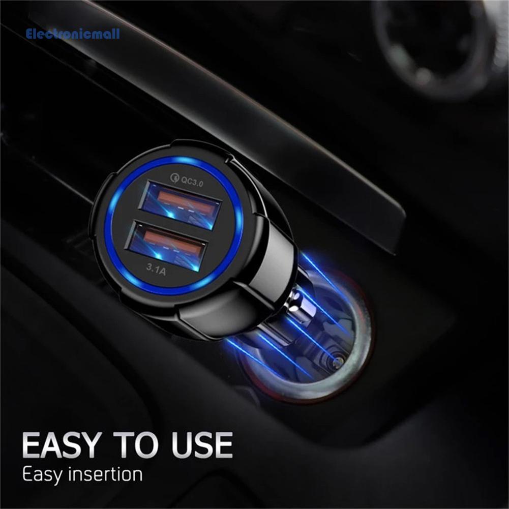 Tẩu sạc điện thoại nhanh qc3.0 hai cổng usb cho xe hơi