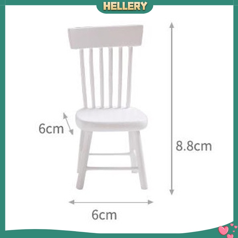 Mô Hình Ghế Phòng Ăn Màu Trắng Mini Tỉ Lệ 1 / 12 Trang Trí Nhà Búp Bê