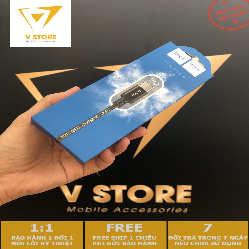 Dây cáp sạc nhanh cho ip android lightning micro usb type c dây dù nhựa hoco x14 x37 dài 1m 2m [hoco đà nẵng