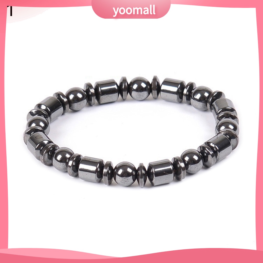 Vòng Đeo Tay Đá Hematite Nam Châm Sinh Học Màu Đen Giúp Giảm Cân