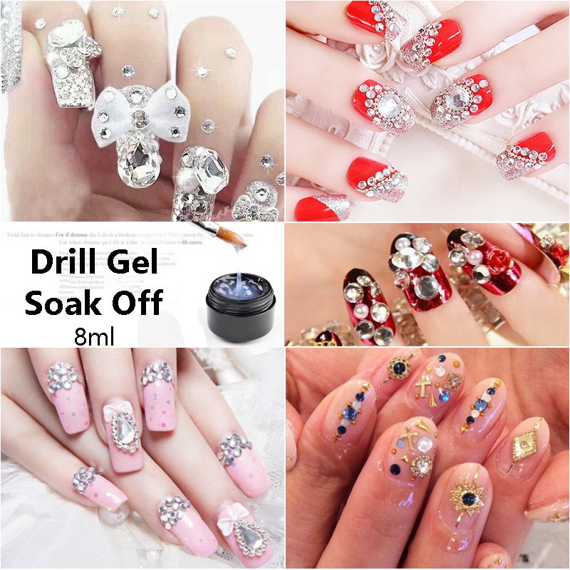 Gel đính đá, hộp 8ml keo dán móng siêu chắc, nhanh khô tiện dụng, phụ kiện nail salon