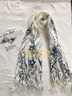 🧣🧣🧣Khăn Hoạ Tiết Hoa Trắng 🎀🎀🎀