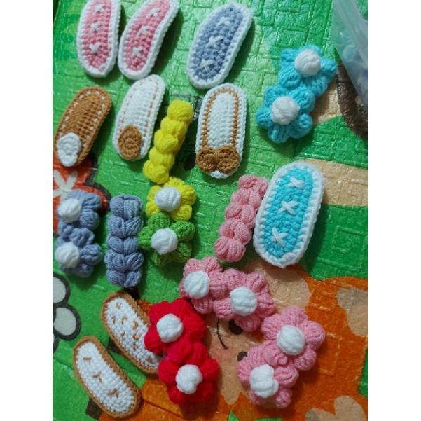 Quà tặng bạn gái - Set 4 chiếc kẹp tóc móc len handmade