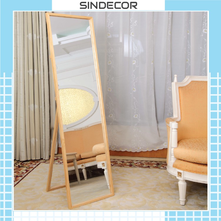 Freeship Nội Thành - Gương Soi Toàn Thân Viền Gỗ - Sindecor - Gương đứng Chữ A 170*50 cm - Nội Thất Kiểu Hàn Lắp Ráp