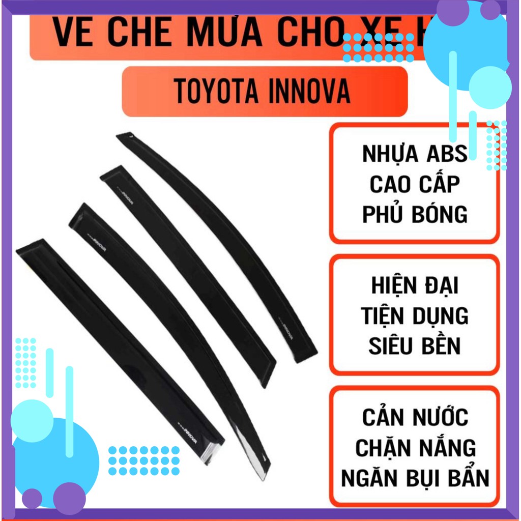 Vè Che Mưa Nhựa Xe TOYOTA INNOVA 2017-2020 Sáng Bóng Cao Cấp- FREE SHIP