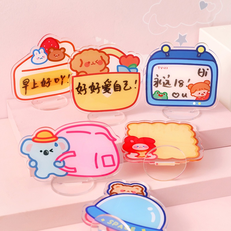 &lt;Video Review&gt; Bảng Ghi Chú Acrylic Tấm Trong Suốt Mini Hoạt Hình Để Bàn Tiện Lợi Học Tập Họp Văn Phòng D051