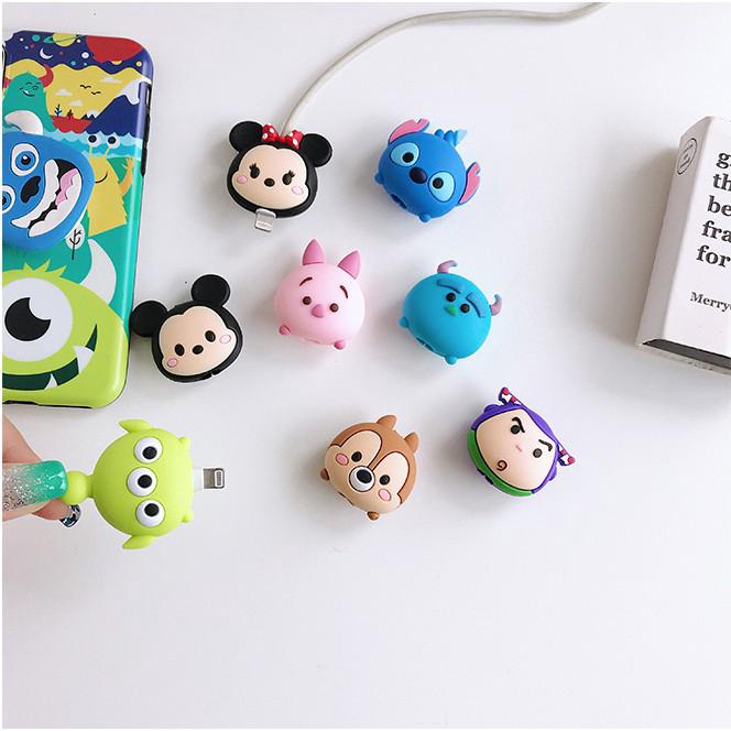 CABLE BITE Cartoon Stich Hellokitty Anti-Break Data Cable Protection Sleeve Superman