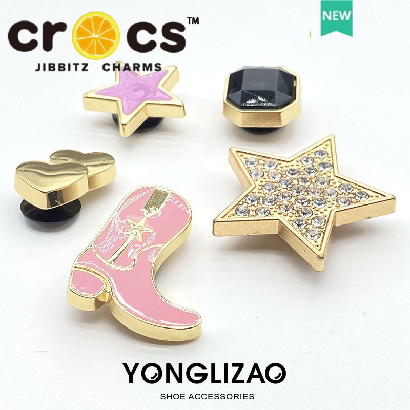 Phụ Kiện Khóa Giày crocs Bằng Kim Loại Hình Hoa Thời Trang Cho Nữ DIY jibbitz