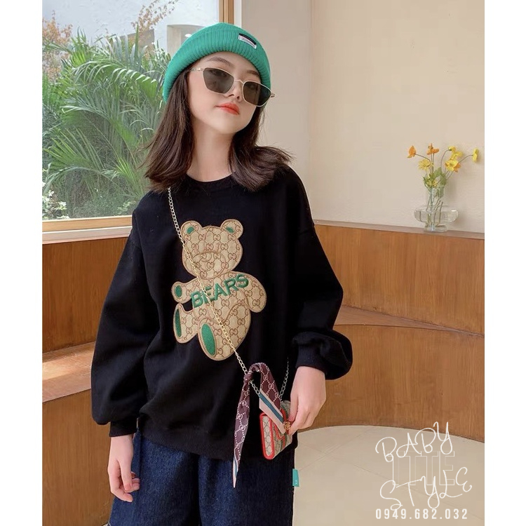 Áo thu đông cho bé gái “GẤU BEARS“ 14-45kg, áo dài tay bé gái 4-14 tuổi. Thiết kế xinh xắn, thoải mái.