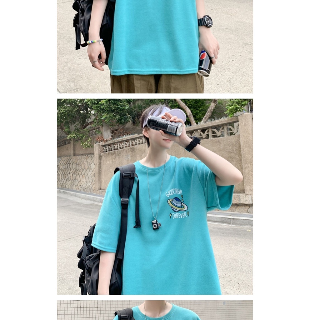 Áo thun dáng rộng cỡ lớn in họa tiết Nasa phong cách harajuku Nhật Bản thời trang năng động cho nam size S-8XL