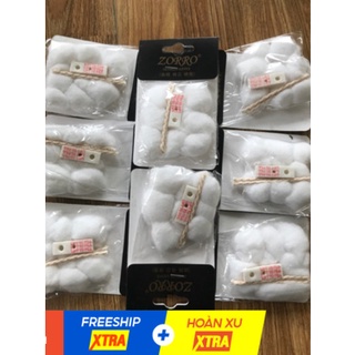 Combo Bông gòn 𝐙𝐢𝐩𝐩𝐨 3 món (bông gòn - bông chặn 𝐱𝐚̆𝐧𝐠 - tim bấc)