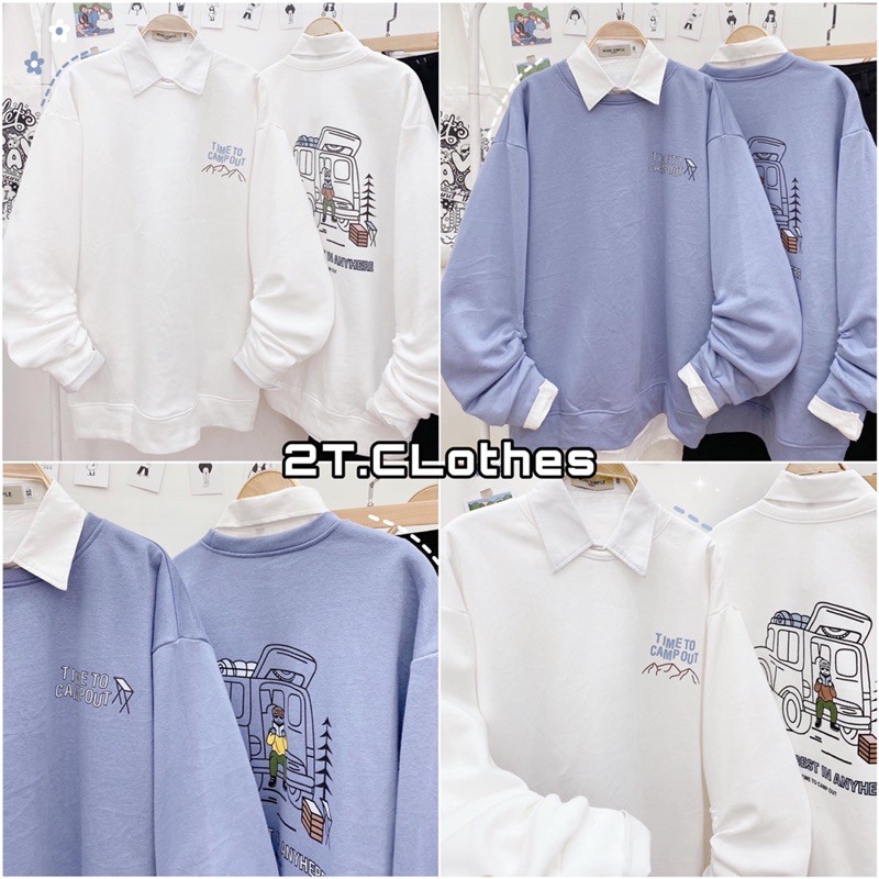 Áo Sweater Nỉ Lót Bông TIME Unisex