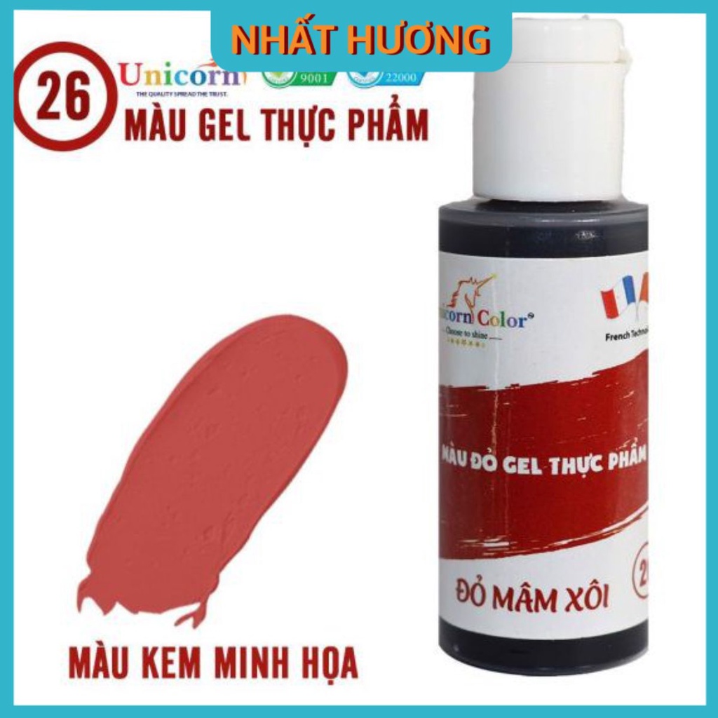 Màu Gel Đỏ Mâm Xôi Unicorn D26 28gr