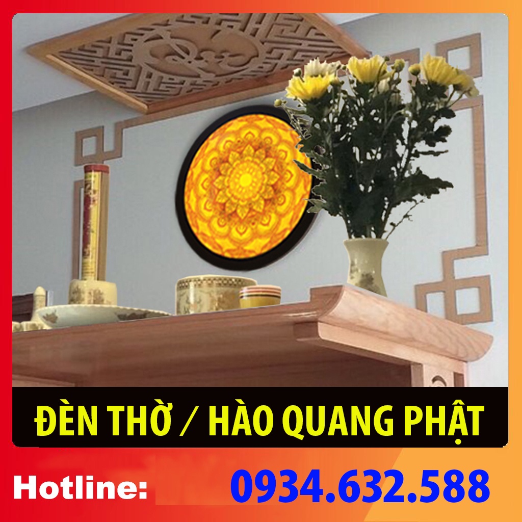 Đẹp - HÀO QUANG PHẬT đường kính 30cm, khung sắt, in tranh trúc chỉ -treo sau tượng thờ phật, trang trí rất đẹp
