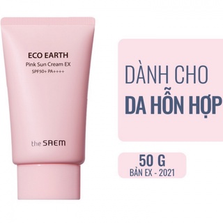 Kem Chống Nắng The Saem Eco Earth Pink Sun Cream Ex SPF50+ 50g