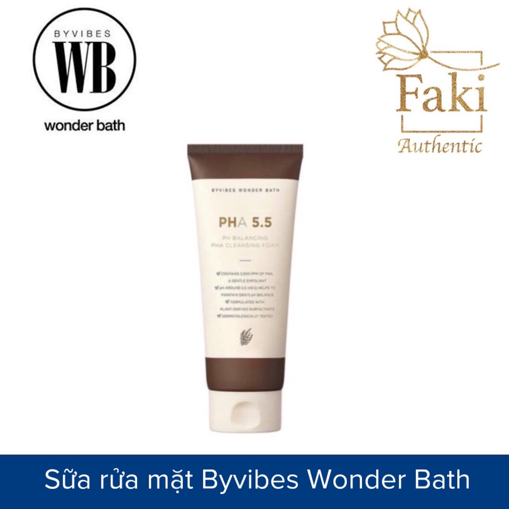 HÀNG CÔNG TY - Sữa Rửa Mặt Byvibes Wonder Bath PHA 5.5 Dịu Nhẹ 130ml | Faki Authentic