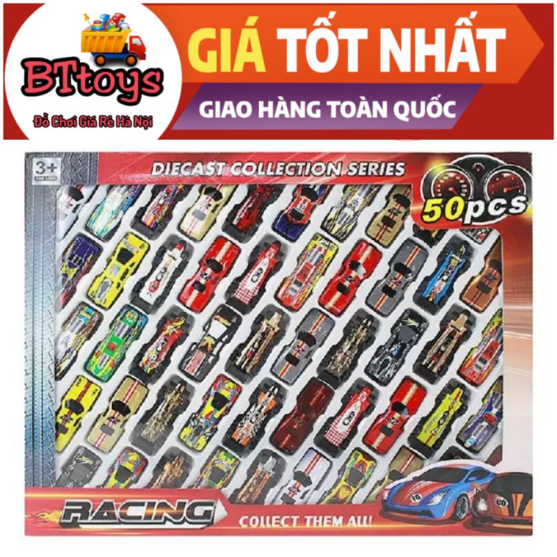 Ô tô đồ chơi, bộ 50 ô tô mô hình nhiều màu sắc cho bé