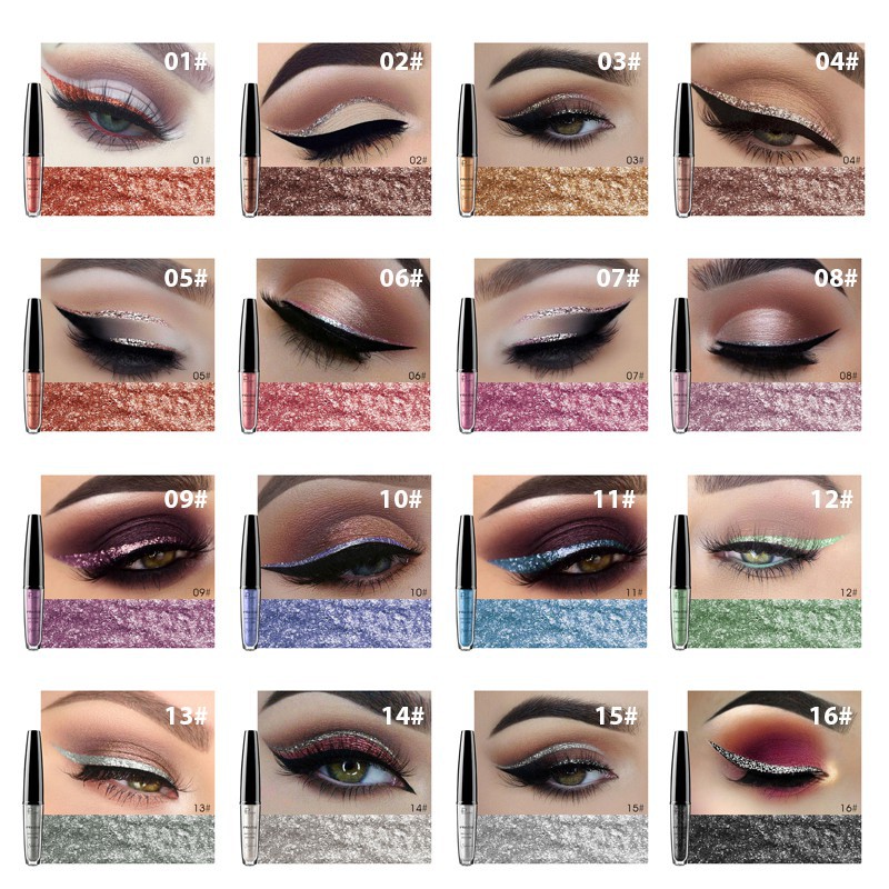 Bút Kẻ Mắt Pudaier Lâu Trôi Vỏ Kim Loại Đầy Màu Sắc Với 16 Màu 12g