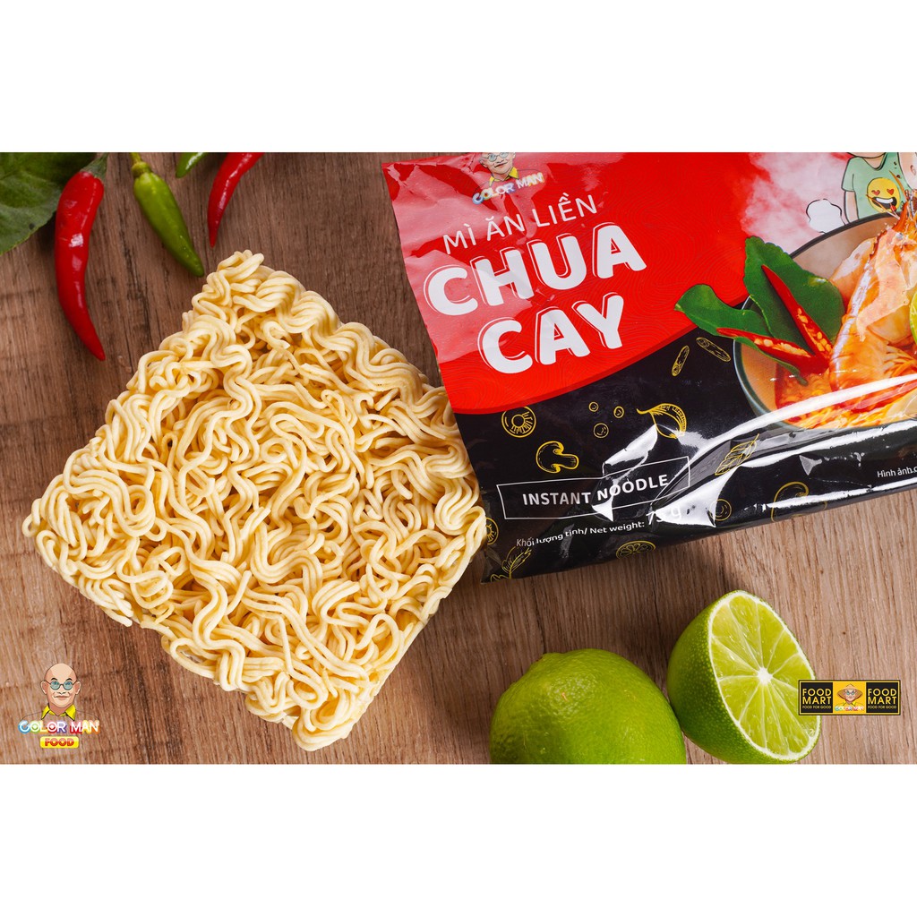Thùng Mì Gói Color Man 30 GÓI MIX 15 gói Hải Sản - 15 gói Chua Cay sản xuất từ 100% khoai tây | BigBuy360 - bigbuy360.vn