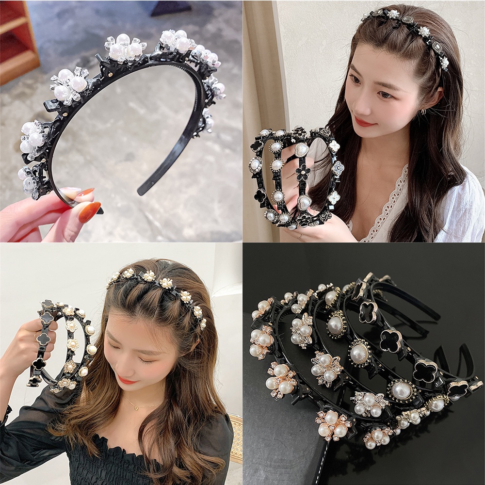 Dây Buộc Tóc Đính Hoa Ngọc Trai Xinh Xắn Cho Nữ