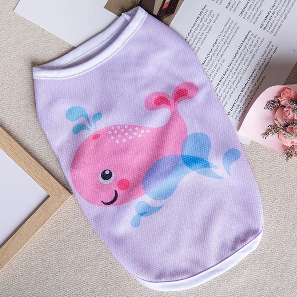 Áo thoáng khí in hình thú vật hoạt hình cho thú cưng