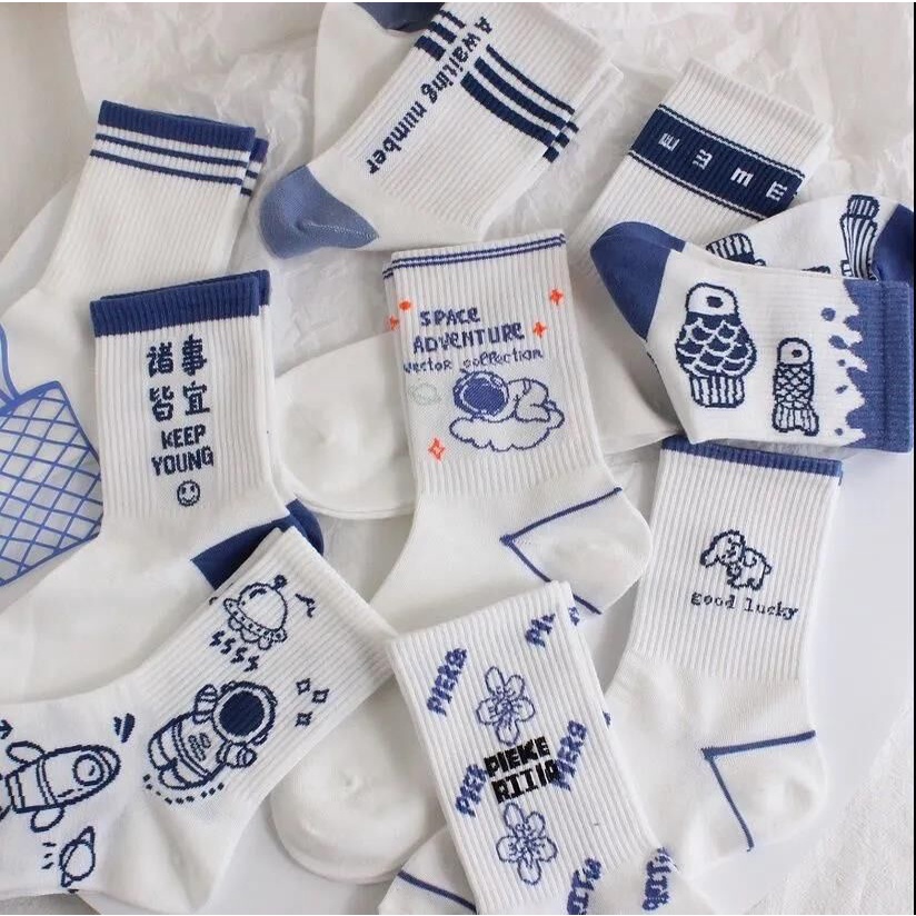  Đôi Vớ Thể Thao In Chữ Nasa Thời Trang men and women hot selling socks