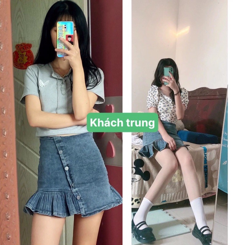 Chân Váy Bò Ngắn Đuôi Cá - Chân Váy Chữ A Dáng Xoè Đuôi Cá Chất Bò Dày Dặn (Ảnh Thật Ở Cuối) | BigBuy360 - bigbuy360.vn